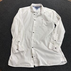 Tommy Hilfiger Shirt Mens Size 2XL White Long Sleeve Button Up Classic Logo